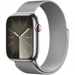 Умные часы Apple Watch Series 9 41мм GPS Стальные Silver / Серебрянный / Браслет миланский сетчатый 