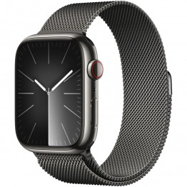 Умные часы Apple Watch Series 9 45мм GPS Стальные Graphite / Графит / Браслет миланский сетчатый 
