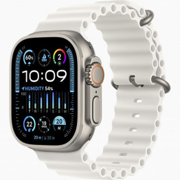 Умные часы Apple Watch Ultra 2 49мм Титан Серебряный / Silver / Ремешок белый Ocean band