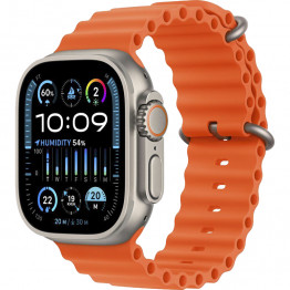 Умные часы Apple Watch Ultra 2 49мм Титан Серебряный / Silver / Ремешок оранжевый Ocean band