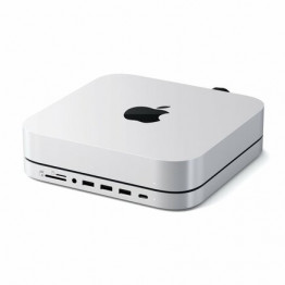 Многопортовый адаптер-подставка Satechi для Mac mini с кабель-коннектором USB-C — (USB-C, 3 USB-A 3.0, SD, microSD, разъём 3,5 мм, отсек для SSD M.2 SATA)