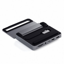 Алюминиевая подставка-хаб Satechi (USB-C PD 60 Вт, USB-A 3.0, microSD, SD, HDMI 4K 60 Гц, разъём 3,5 мм)