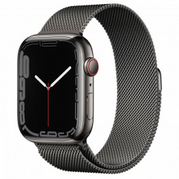 Умные часы Apple Watch Series 7 GPS 45мм Stainless Steel case with Milanese Loop Графитовый / Graphite