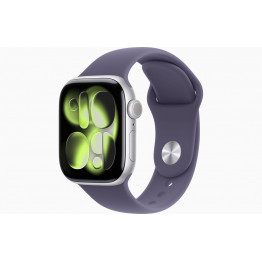 Apple Watch Series 11, 42мм Серебристый / Silver, силиконовый спортивный ремешок Фиолетовый / Sport Band Purple Fog