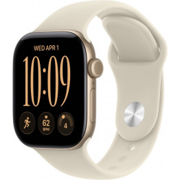 Apple Watch Series 12, 42мм Светло-золотистый / Light Gold, силиконовый спортивный ремешок Песочный / Sport Band Sand