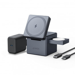 Беспроводное зарядное устройство Anker Cube с MagSafe 3в1 Black Черный / Black