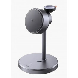 Беспроводное зарядное устройство Mcdodo 3in1 MagQ Qi2 Wireless Charging Stand (15W+5W+2.5W) Ch-2460 Серый / Gray