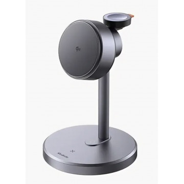 Беспроводное зарядное устройство Mcdodo 3in1 MagQ Qi2 Wireless Charging Stand (15W+5W+2.5W) Ch-2460 Серый / Gray