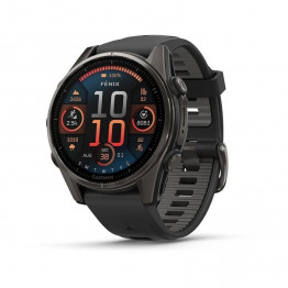 Garmin Fenix 8 43мм Угольно-Чёрный с Пепельно-Серым ремешок / Amoled Sapphire Titanium Carbon Gray