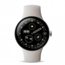 Google Pixel Watch 4 41мм Серебристый/Белый / Polished Silver Aluminum Case/Porcelain Active Band