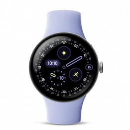 Google Pixel Watch 4 41мм Серебристый/Фиолетовый / Polished Silver Aluminum case/Iris Active Band