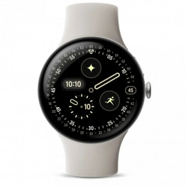 Google Pixel Watch 4 45мм Серебристый / Polished Silver Aluminum case/Porcelain Active Band