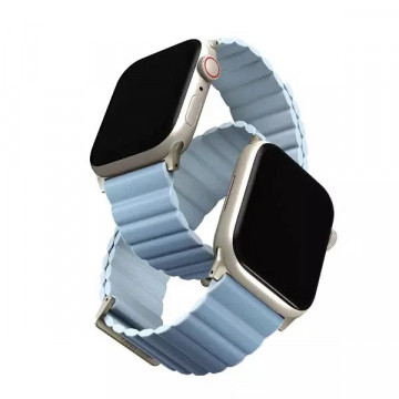 Ремешок Uniq 41/40/38мм Revix Premium Ed. Leather/Silicone для Apple Watch Pink/White (Розовый/Белый)