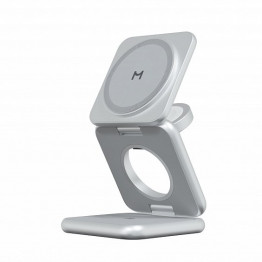 Складное беспроводное зарядное устройство Magssory Fold 3 в 1 для Samsung Silver Серебристый / Silver